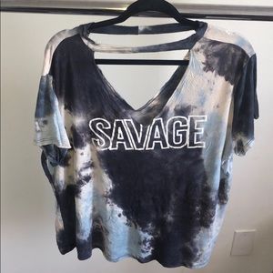 Cropped tie dye Savage top
